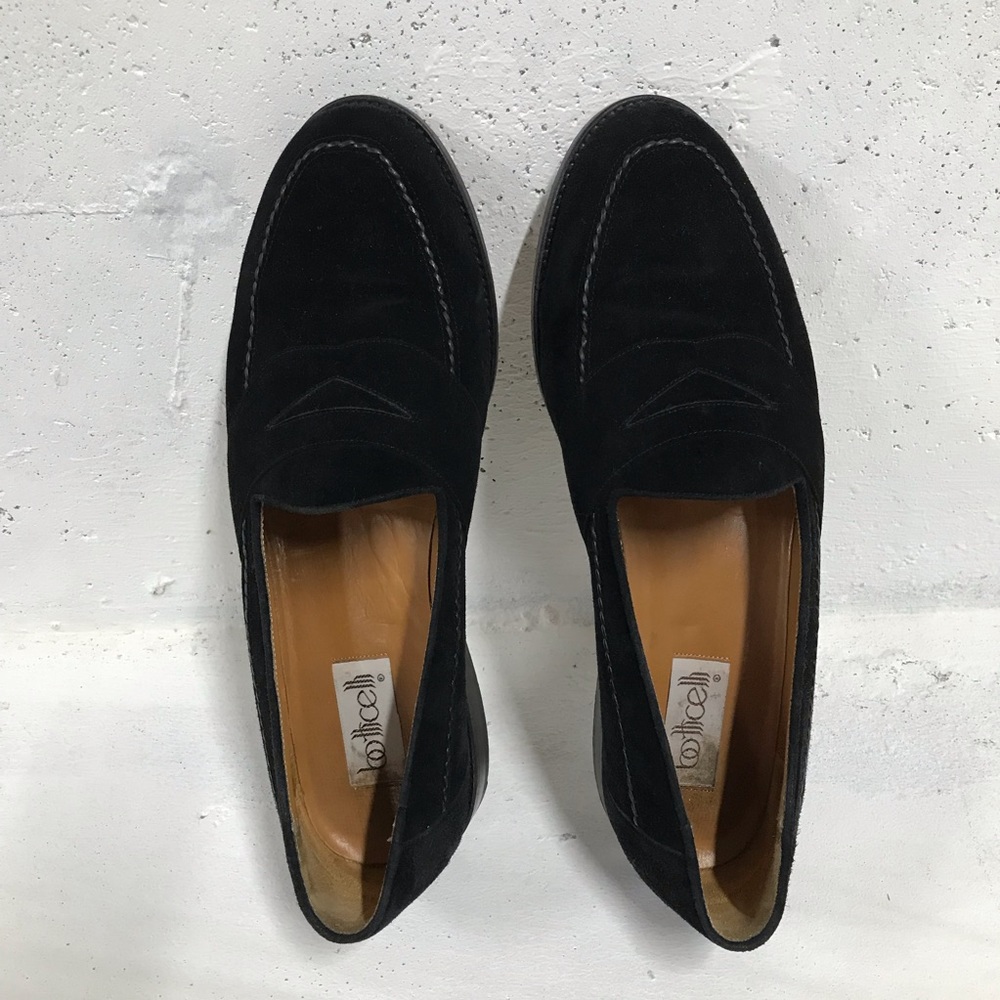 VINTAGE BOTTICELLI men’s black suede loafers